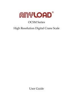   OCSM Series  High Resolution Digital Crane Scale  User Guide 