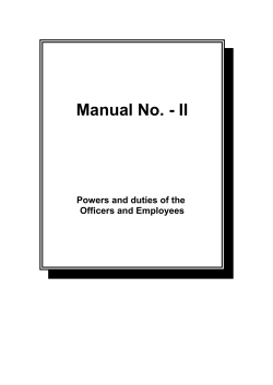 Manual No. - II Powers and duties of the Officers and Employees