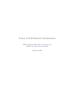 Node.js v0.10.26 Manual &amp; Documentation PDF created by Mirco Zeiss -