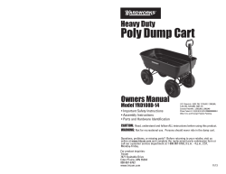 Poly Dump Cart Heavy Duty Owners Manual