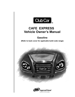 CAFE EXPRESS Vehicle Owner’s Manual Gasoline