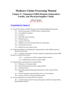 Medicare Claims Processing Manual Chapter 8 - Outpatient ESRD Hospital, Independent