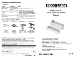 SD-997B-1SQ Manual Mini Surface-Mount Deadbolt Mini Surface-Mount Deadbolt Manual