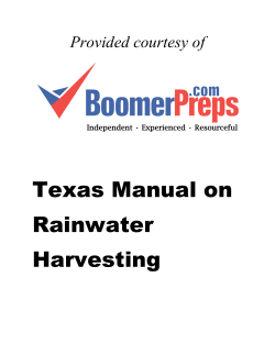 Texas Manual on Rainwater Harvesting Provided courtesy of