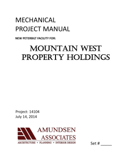 MECHANICAL PROJECT MANUAL MOUNTAIN WEST