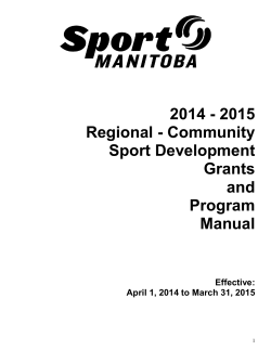 2014 - 2015 Regional - Community Sport Development Grants
