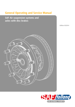 General Operating and Service Manual SAF Air suspension systems and Edition 03/2014