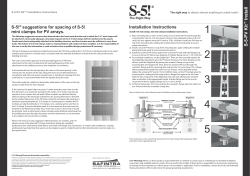 1 Install Installation Instructions S-5!  suggestions for spacing of S-5!