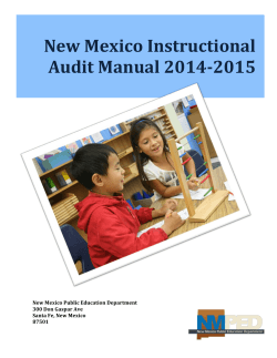 New Mexico Instructional Audit Manual 2014-2015  New Mexico Public Education Department