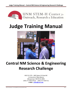 Judge Training Manual Central NM Science &amp; Engineering  Research Challenge  Judge Training Manual – Central NM Science &amp; Engineering Research Challenge 