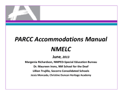 PARCC Accommodations Manual NMELC June , 2013