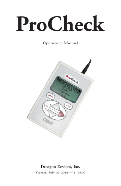 Operator’s Manual Decagon Devices, Inc. Version: July 30, 2014 — 11:39:36