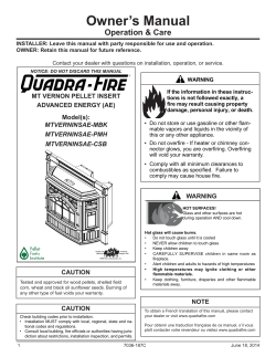 Owner’s Manual Operation &amp; Care