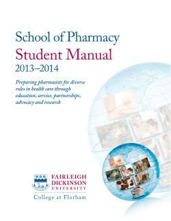 Student Manual School of Pharmacy 2013–2014