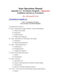 State Operations Manual Appendix AA - Psychiatric Hospitals – Interpretive