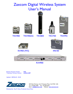 Zaxcom Digital Wireless System User‟s Manual