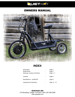 OWNERS MANUAL INDEX