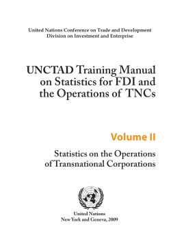 Training Manual on Statistics for FDI and the Operations of  TNCs UNCTAD
