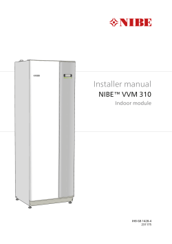 Installer manual NIBE™ VVM 310 Indoor module IHB GB 1428-4