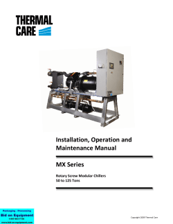 Installation, Operation and Maintenance Manual  MX Series