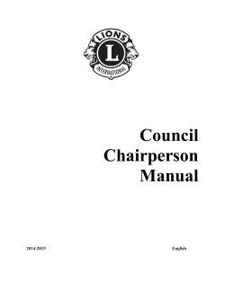 Council Chairperson Manual