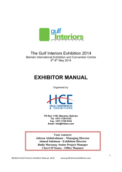 EXHIBITOR MANUAL The Gulf Interiors Exhibition 2014