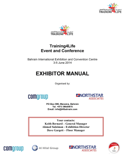 EXHIBITOR MANUAL Training4Life Event and Conference
