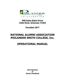 NATIONAL ALUMNI ASSOCIATION PHILANDER SMITH COLLEGE, Inc. OPERATIONAL MANUAL