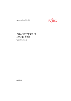 PRIMERGY SX960 S1 Storage Blade Operating Manual