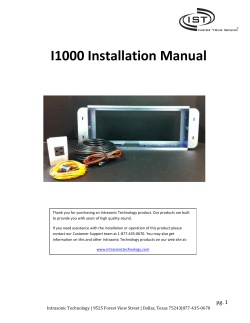 I1000 Installation Manual