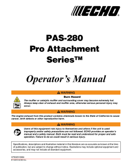 Operator’s Manual PAS-280 Pro Attachment Series