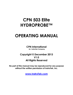 CPN 503 Elite HYDROPROBE™ OPERATING MANUAL