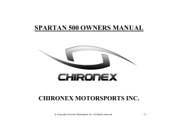 SPARTAN 500 OWNERS MANUAL CHIRONEX MOTORSPORTS INC. - 1 -
