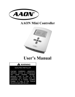 User’s Manual AAON Mini Controller WARNING