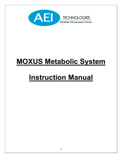 MOXUS Metabolic System Instruction Manual 1