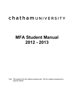 MFA Student Manual 2012 - 2013
