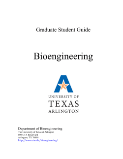 Bioengineering  Graduate Student Guide Department of Bioengineering