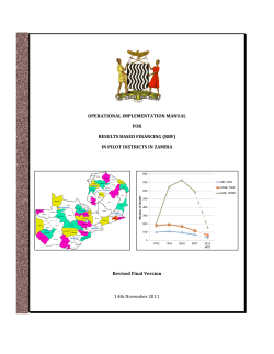   Republic of Zambia  Ministry of Health   OPERATIONAL IMPLEMENTATION MANUAL  