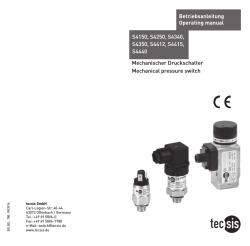 Mechanischer Druckschalter Mechanical pressure switch Betriebsanleitung Operating manual