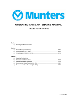 OPERATING AND MAINTENANCE MANUAL MODEL: HC-150 / DEW-150