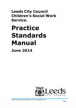 Practice Standards Manual Leeds City Council