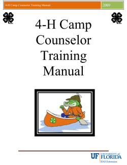4-H Camp Counselor Training Manual