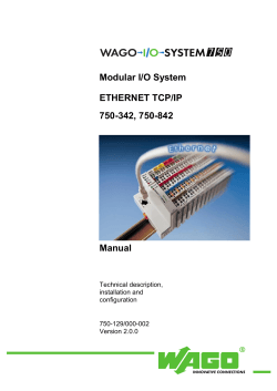 Modular I/O System ETHERNET TCP/IP 750-342, 750-842 Manual