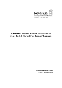 Mineral Oil Traders’ Excise Licences Manual Revenue Excise Manual