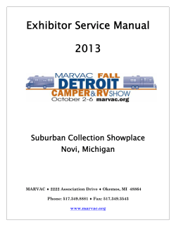 Exhibitor Service Manual 2013 Suburban Collection Showplace Novi, Michigan