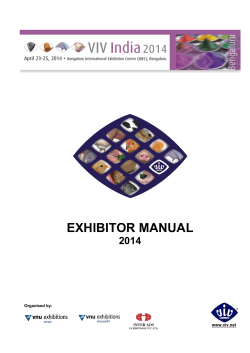EXHIBITOR MANUAL 2014 Organised by: