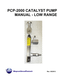 PCP-2000 CATALYST PUMP MANUAL - LOW RANGE Rev. 05/2012