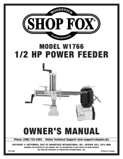 OWNER'S MANUAL   1/2 HP POWER FEEDER MODEL W1766