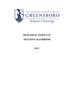 RESEARCH ASSISTANT TRAINING HANDBOOK  2014