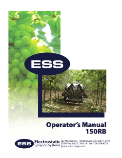 Operator’s Manual 150RB Electrostatic Spraying Systems